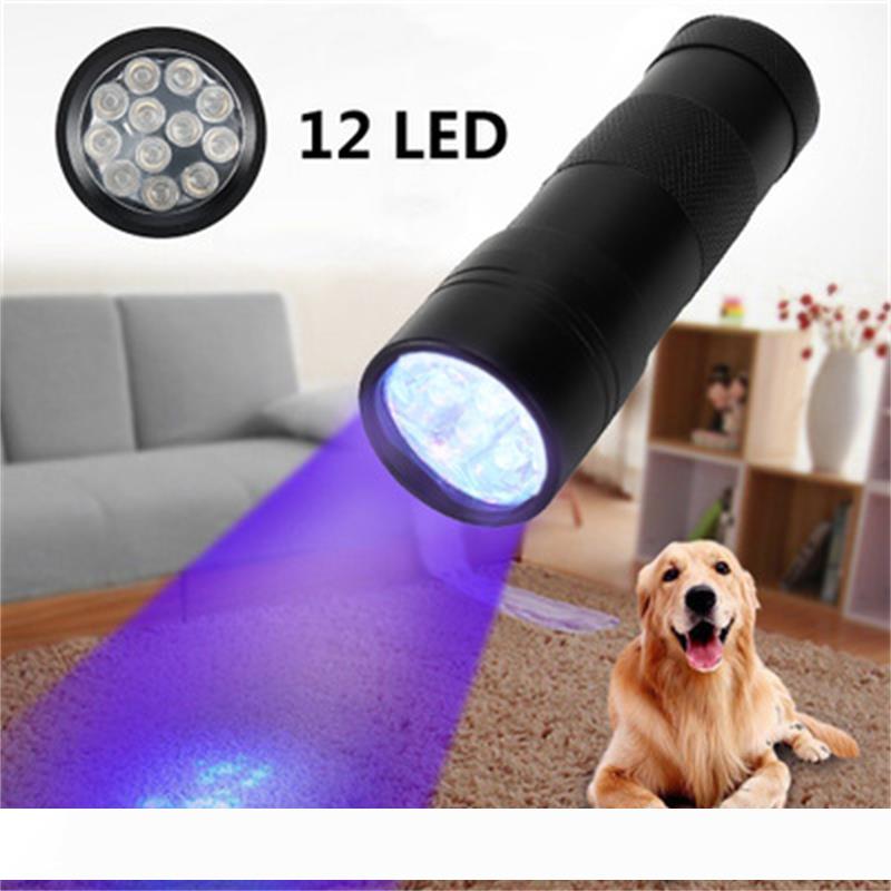 12LED UV Flashlight Torch Light 395nm Ultra Violet Light Blacklight UV Lamp Torch Battery For Marker Checker Detection led light