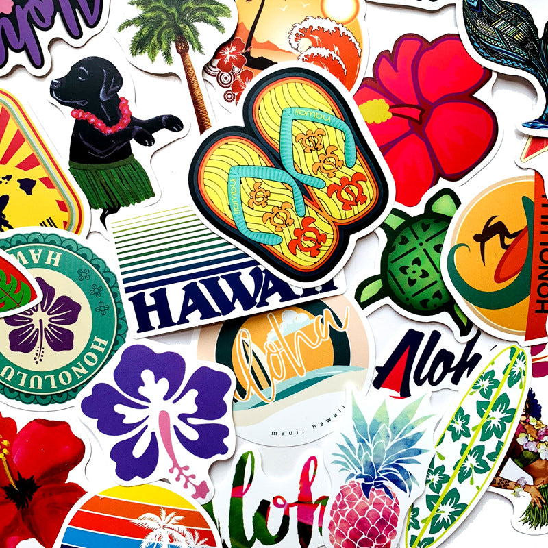 5 Sets = 250PCS Summer Beach Surfing Swimming Lap Bikini Style Stickers Skateboard Notebook Water Cup Stickers