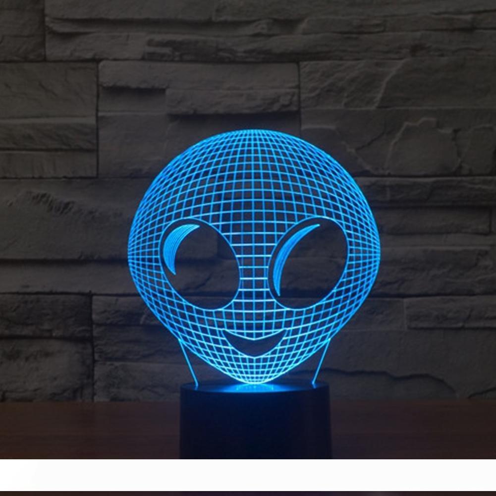 3D Night Lamp Colorful Alien Shape Touch Control Light 7 Colors Change USB LED for Desk Table Exhibition Hall