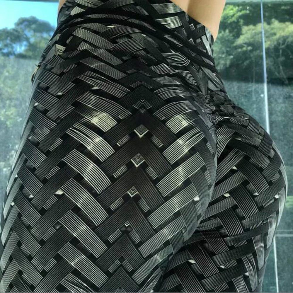 New Hot Sales Irenweave Leggings Weaving Printed Tie Women Fitness Workout Scrunch Booty Leggings