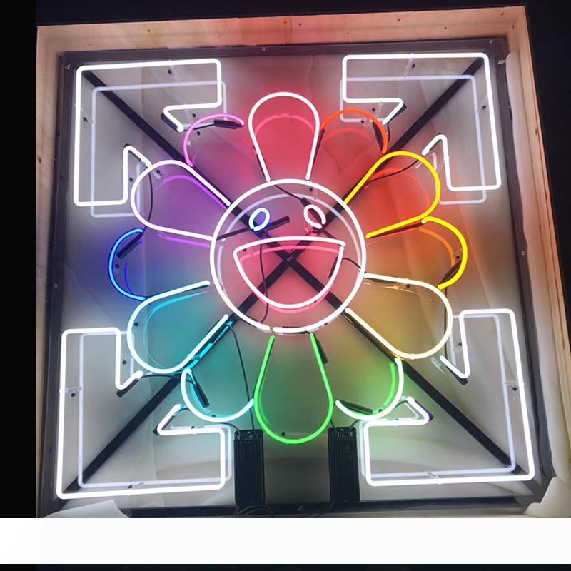 Guangzhou Factory Custom Murakami Takanori The Sun Smile Face Neon Signs Beer Bar Pub Party Store Home room Wall Decor 50*50cm