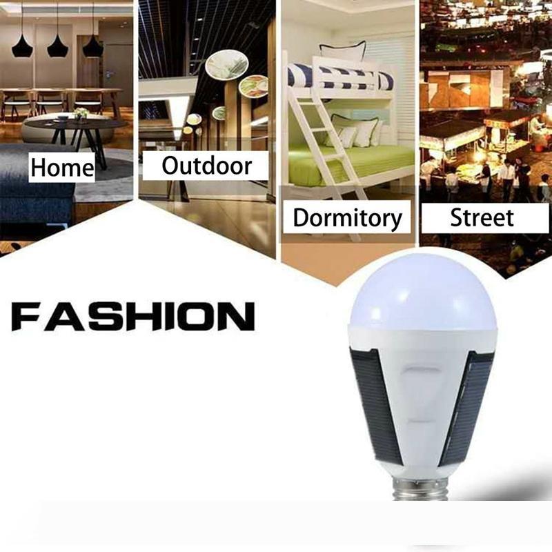 2017 New Rechargeable LED Solar Lights 7W 12W Solar Lamp LED Blub E27 85-265V Outdoor Tent Camping Hiking Fishing Security Lighting