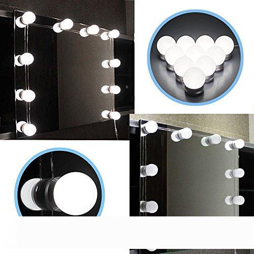 Hollywood Style LED Vanity Mirror Lights Kit with Dimmable Light Bulbs, Lighting Fixture Strip for Makeup Vanity Table Set