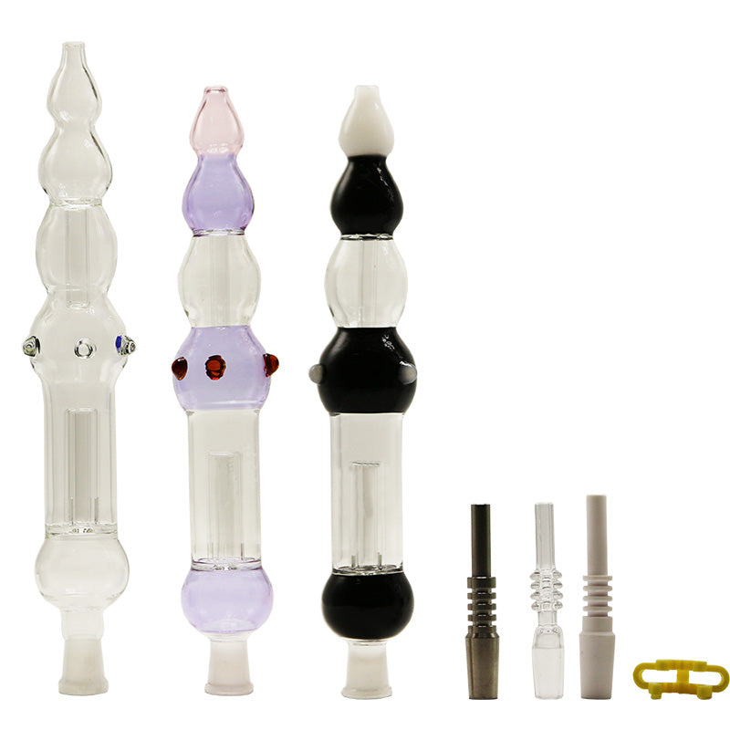 Headshop999 CSYC NC013 Hookah Smoking Pipes About 26.5cm Length Tube Titanium Quartz Ceramic Nail 14mm Concentrate Glass Water Pipe Dab Rig Bong