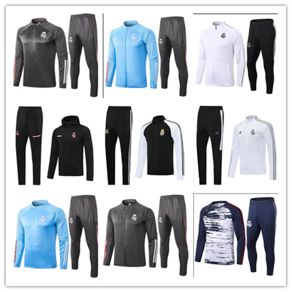Real Madrid 20 21 HAZARD tracksuit jacket kit 2020 MODRIC BENZEMA BALE Full Zip football Training suit Jackets Tracksuits Windbreaker Hoodie