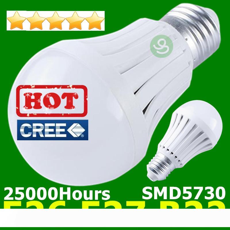 LED Bulbs B22 E27 Globe Light Bulb 110V 220V 7W 9W 12W Super Bright CREE LED Lamp Wholesale FREE SHIPPING