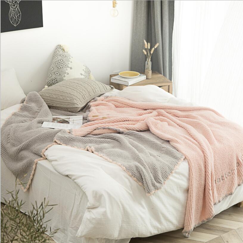 Super soft knitting line blankets household bed clothing accessories office company nap knee blanket
