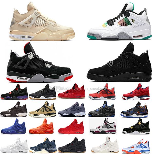 New Sail 4 4s Black Cat White Cement What The Bred Mens Basketball Shoes Cactus Jack Cool Grey Men Women Sports Sneakers