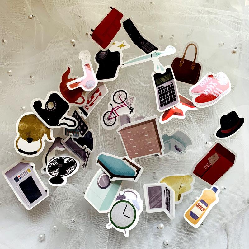 5 Sets=155PCS New Japanese and Korean Daily Necessities Stickers Water Cup Notebook Waterproof PVC Stickers