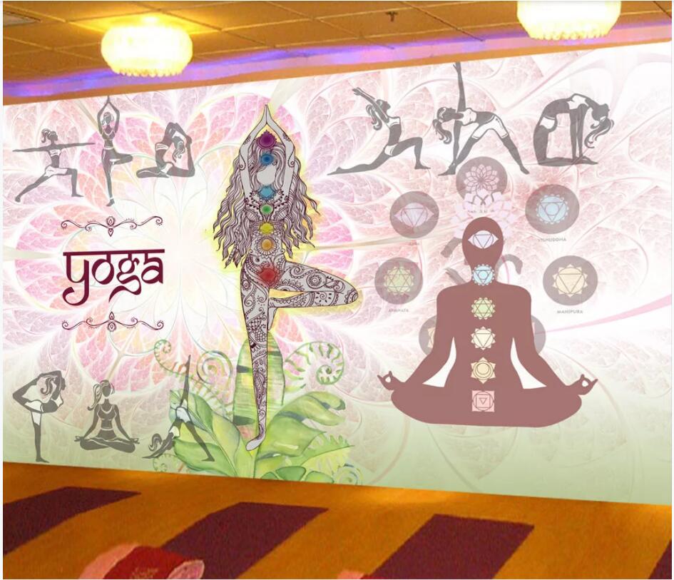 3d wallpaper custom photo mural Modern Yoga Fitness Health Center Tooling background Home decor living room photo wallpaper for walls 3 d