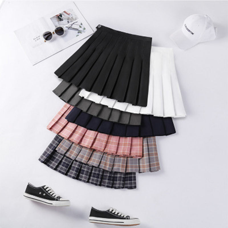 Blackday Spring Autumn Winter Harajuku Women Fashion Skirts Cute Black Gray Pleated Skirt Punk Style High Waist Female Mini Short Skirt