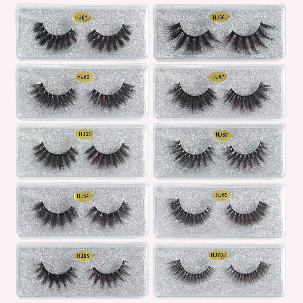 3D Mink Eyelashes Eye makeup Mink False lashes Soft Natural Thick Fake Eyelashes 3D Eye Lashes Extension Beauty Tools 10 styles DHL Free