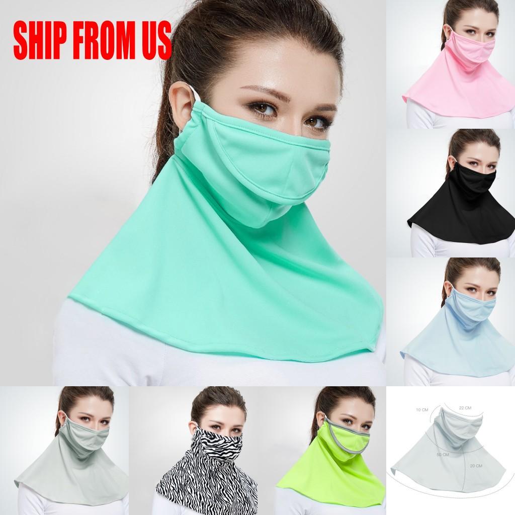 US stock NEW Fashion Face Mask Dust-proof Sun Protection Neck Gaiter Face Shield Tube Outdoor Riding Face Cover Cool Ice Silk Scarf FY6245