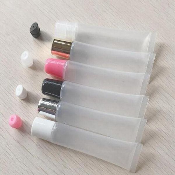 10ml 15ml 20ml Empty Lipstick Tube,Lip Balm Soft Hose,Makeup Squeeze Sub-bottling,Clear Plastic Lip Gloss Container