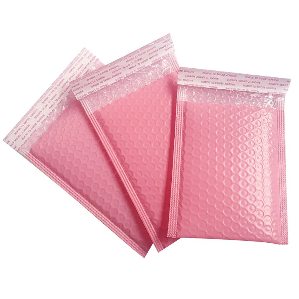 50 Pcs 4 Sizes Pink Poly Bubble Mailer Bags Self Seal Padded Envelopes Usable Foam Envelope Packages Bag