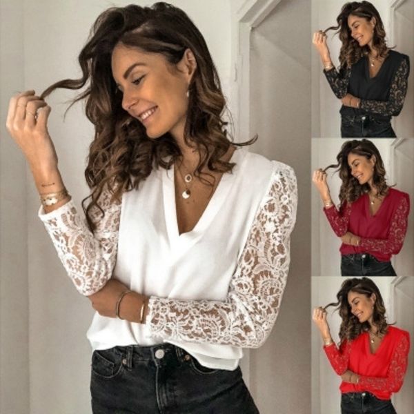 Fashion Blouse Shirt Women Lace 5XL Plus Size Blouses top Woman Clothing Casual Harajuku Ladies Tops Tee Women Shirt Clothes 210317