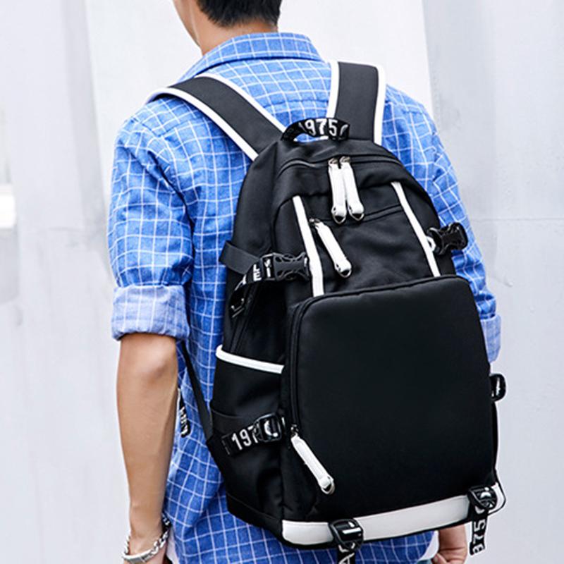 Men&#039;s Fashion Schoolbag Ladies Canvas Fabric Back Backpack School Youth Bag Female Student