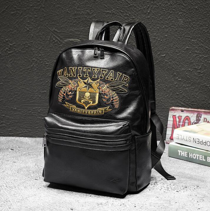 wholesale men handbag personalized embroidered mens backpacks street trend printed leather student bags original design embroidereds backpack rainbo