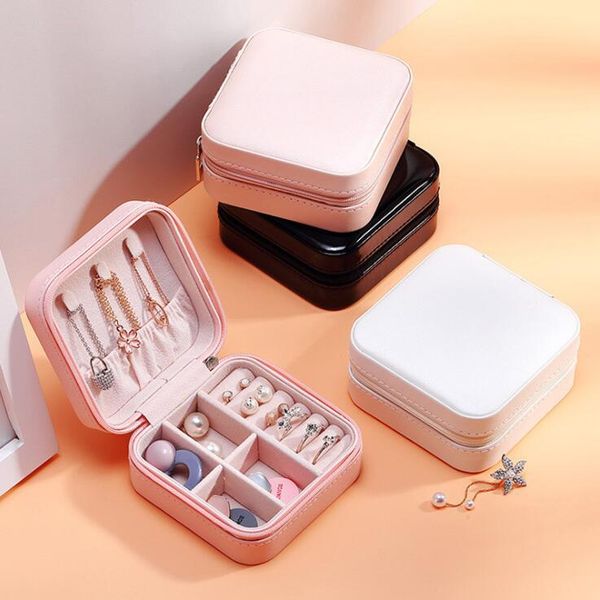 Storage Boxes Travel Jewelry Box Organizer PU Leather Display Storage Case Necklace Earrings Rings Pendant Holder Gift Cases CGY789 0815