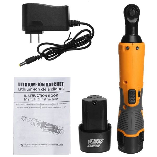 Common Tools 42V Electric 100Nm 3-8 Ratchet Wrench to Removal Screw Nut Car Repair Tool Angle Drill Screwdriver With 1-2 Li-on Battery