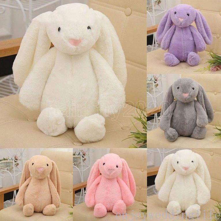 30CM 12Inch Bonnie Bunny party Rabbit Stuffed Plush Toys Large Long Ear Dolls For Children Solid Animal Birthday Kids Gifts HDC02