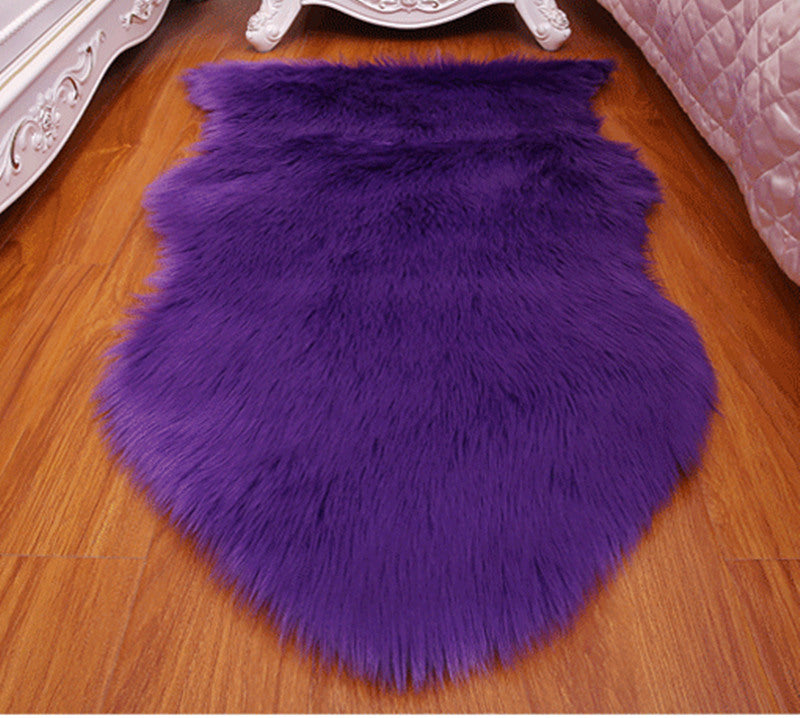 Imitation sheepskin carpet leather office chair sofa bedroom cushion Nordic style irregular shaped living room 6cm plush can be customized