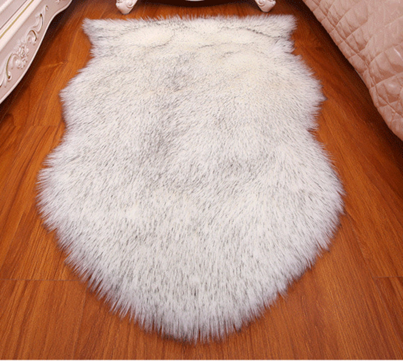 Imitation sheepskin leather office chair sofa cushion Nordic style irregular shaped carpet living room 6cm plush can be customized