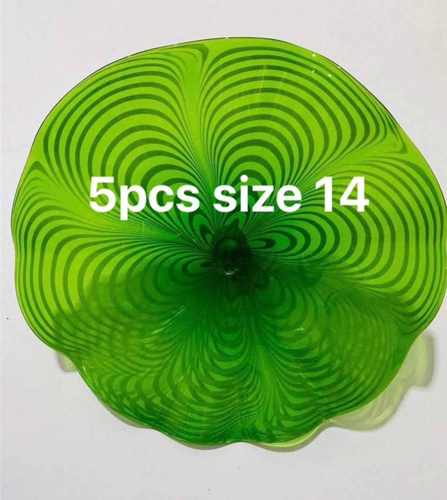 Moroccan Colorful Blown Glass Wall Lamp Art Plates Arts for Hotel Decoration