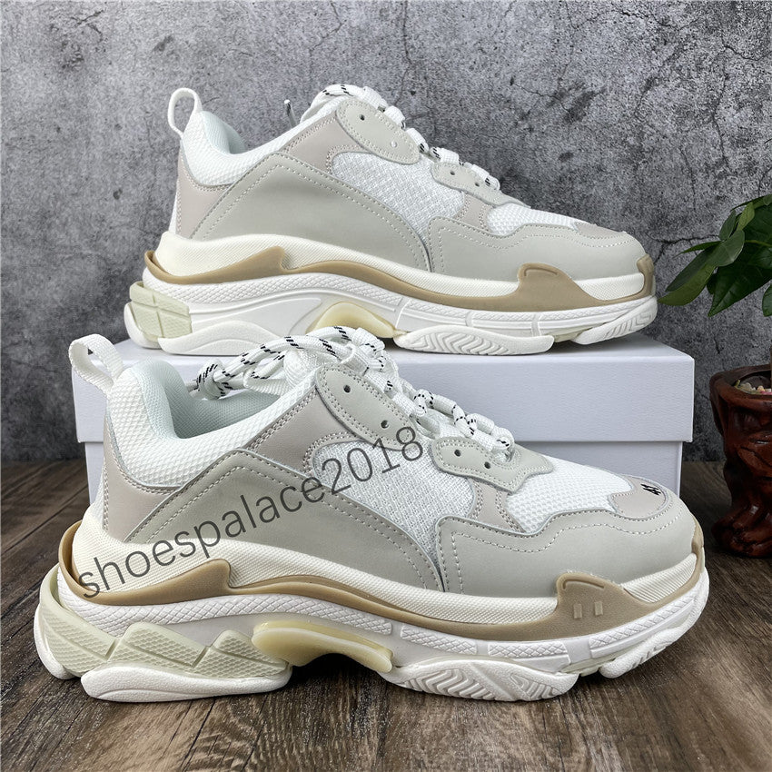 Bred Retro Womens Mens Sneaker Casual Shoes Mesh Trainers for Old Dad Triple S Party Trendy Shoes Daily Lifestyle Skateboarding shoe
