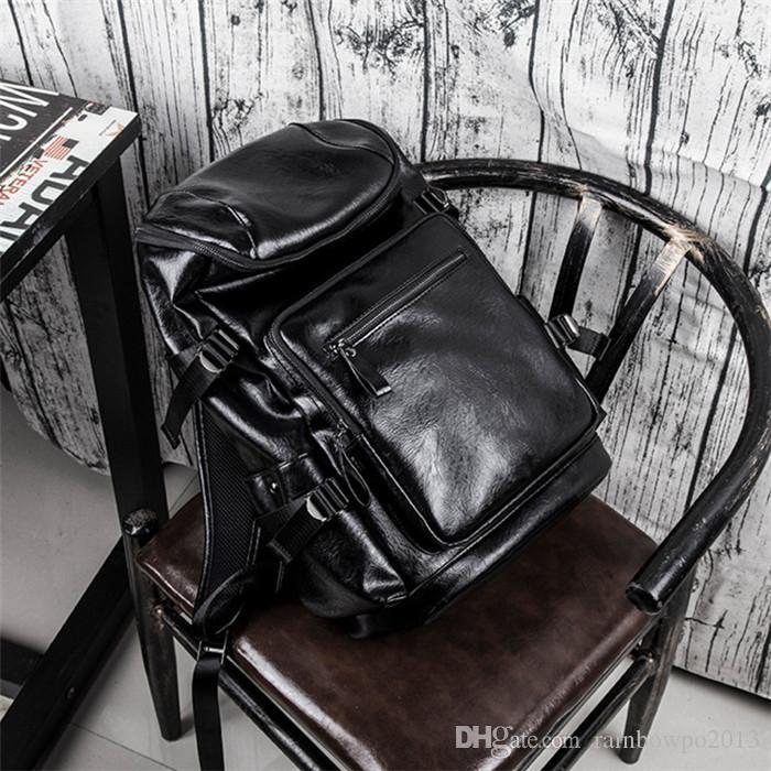 Factory wholesale men handbag multi-pocket fashion backpack outdoor travel leather leisure backpacks personalized leathersstudent bag
