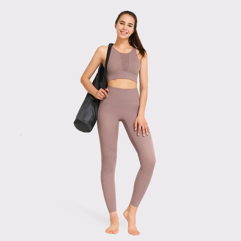 Women&#039;s Tracksuits Spring New Yoga Warm Quick Drying Fitness Running Shockproof Bra Leggings Sports Suit for Women