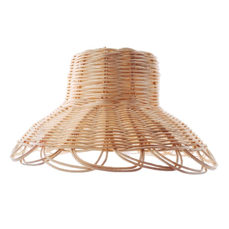 Lamp Covers & Shades Hand-woven Natural Rattan Lampshade Chandelier Hanging Light For Living Room Homestay