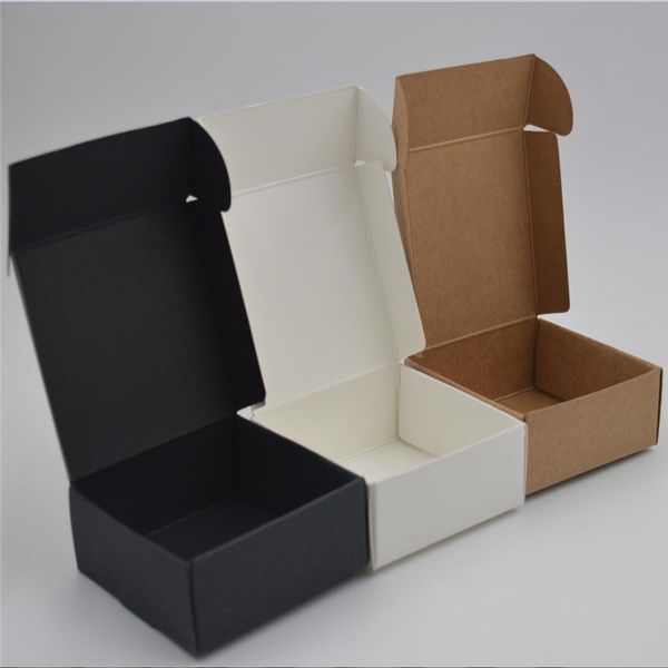 30pcs small Kraft Paper Gift Box black Wedding Party Favor Gift Candy Boxes white jewelry Box birthday gift soap Packaging boxes 210325