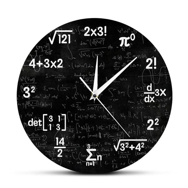 Math Wall Clock Mathematics Clock Graduation Gift Gifts For Kids Math Formulas Icons Wall Clock Classroom Decor Gift For Teacher 210325