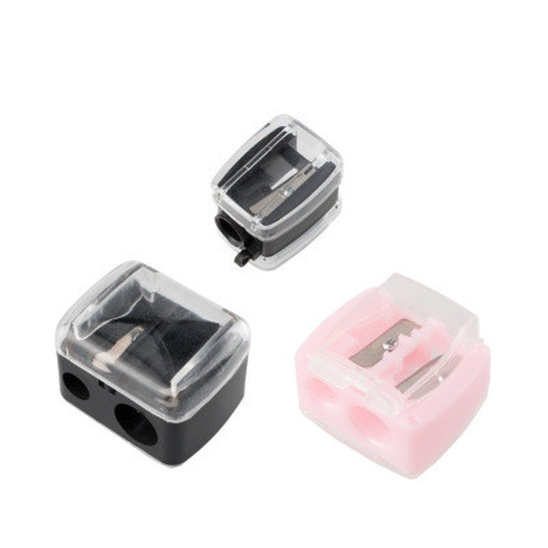 Double Holes Sharpener for Pens Lipstick Cosmetic Pencil Eyebrow Lip Liner Eyeliner Girls Gift School Supplies 122872