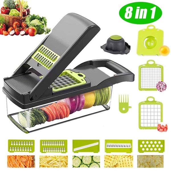Multifunctional Vegetable Slicer Kitchen Tool Potato Slicer Carrot Grater Steel Mandoline Knife Fruit Salad Kitchen Accessories 210326