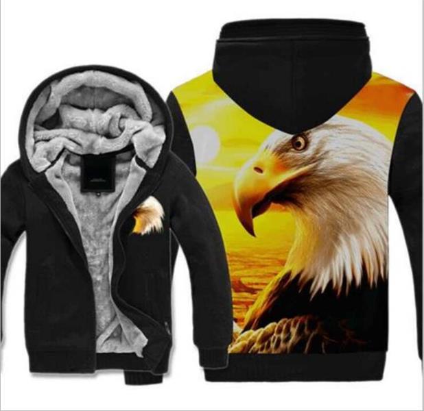 2021 motorcycle riding plus fleece hoodie animal pattern zipper sweater coat polyester can be customized for winter