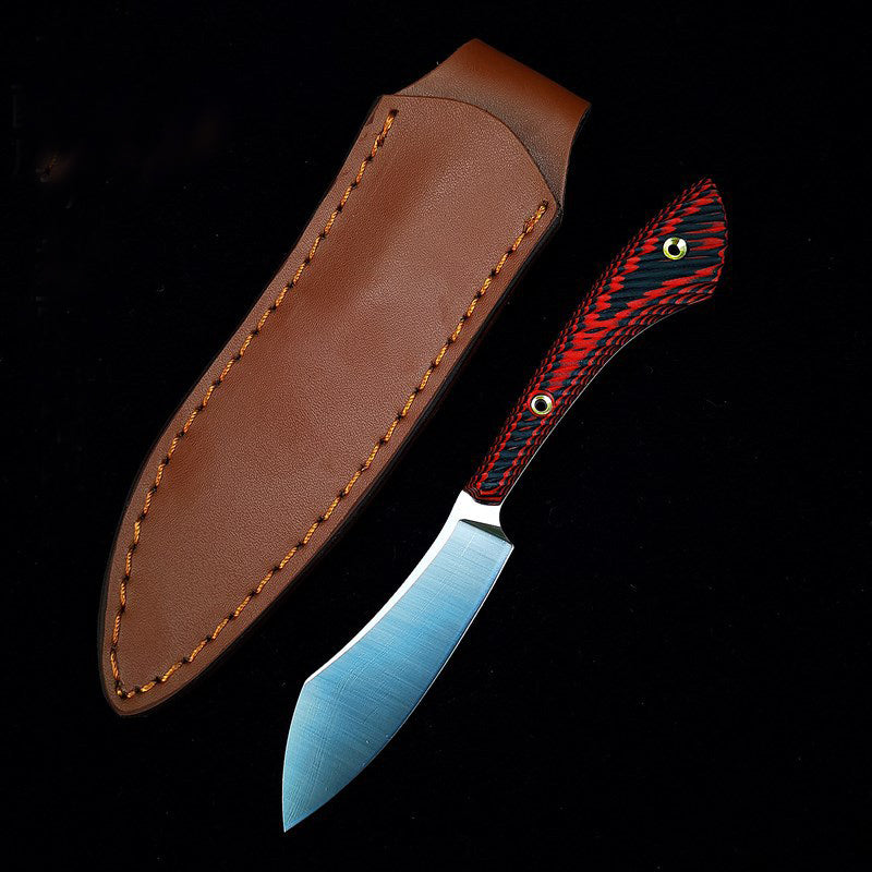 small straight outdoor camping knife household stainless steel fruit cutting tools factory D2 blade G10 handle EDC