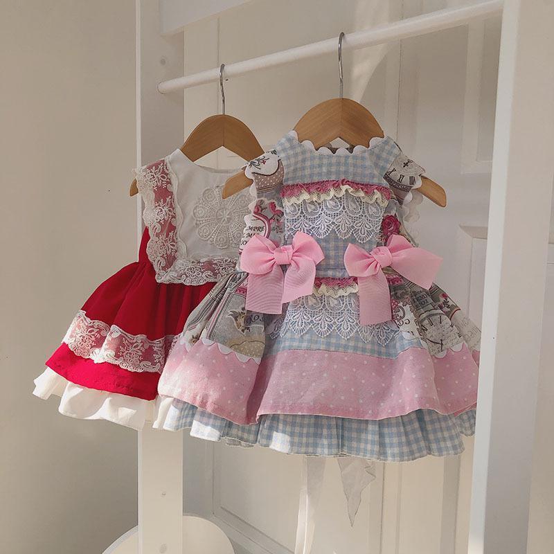Girls&#039; dresses Spanish Girls es Children Lolita Plaid Ball Gown for Little Girl Birthday Eid Summer Infant Boutique Clothes