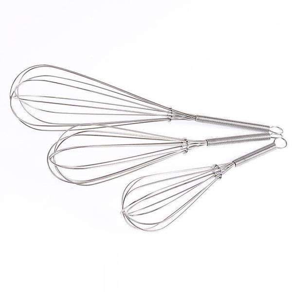Wholesale 5 inch Kitchen Egg Frother Milk Beater Blender 5 Sizes Stainless Steel Whisk Mixer Egg Beater Kitchen Stirring Tool