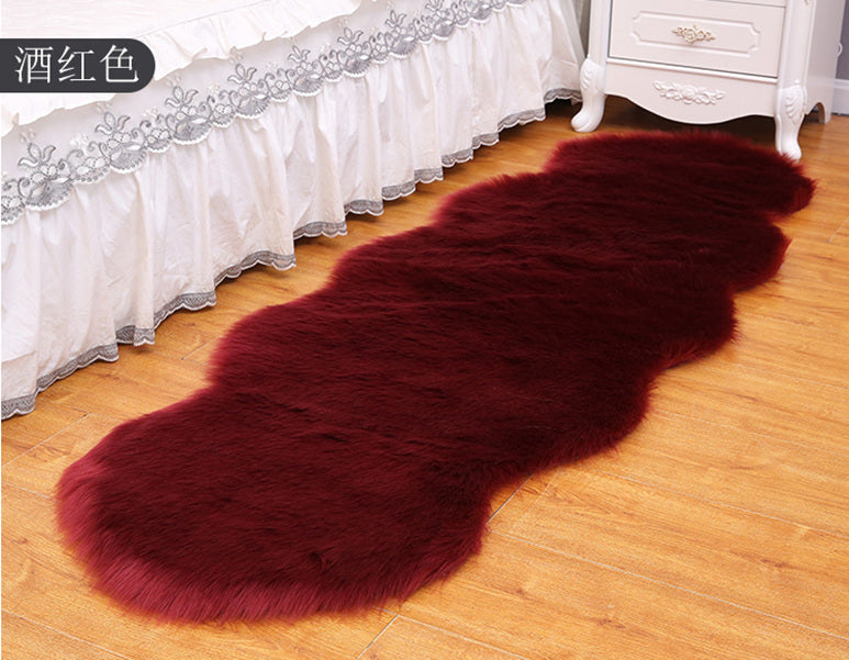 Plush double split leather imitation wool carpet tea table household blanket living room window mat