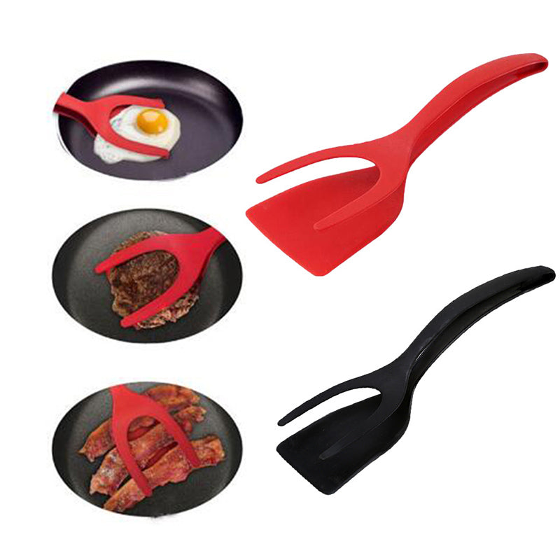 Multifunctional 2 in 1 Non-Stick Bread Egg Turners Cooking Tongs Gadgets Utensils Spatula Cooking Tool