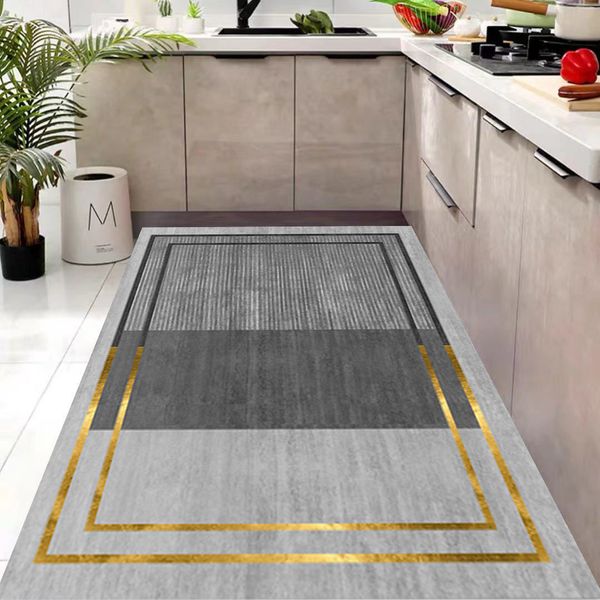Waterproof Oilproof Kitchen Mat Antislip Bath Mat Soft Bedroom Floor Mat Living Room Carpet Doormat Kitchen Rug 210329