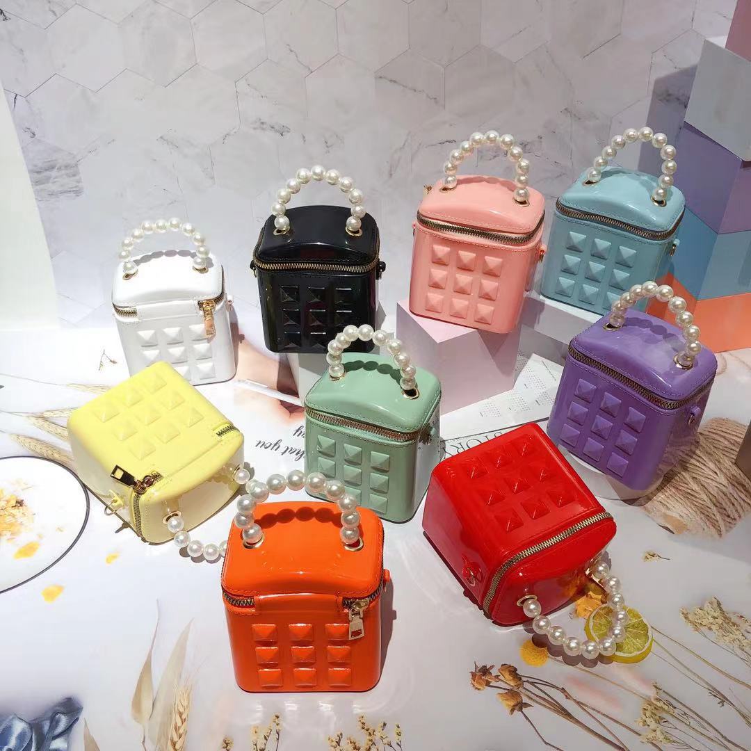 Summer Fashion Coin Purse Womens handbag Pink PVC mini bucket bag candy jelly wallet Orange Girl&#039;s Tote Key Case shoulder messenger 2117