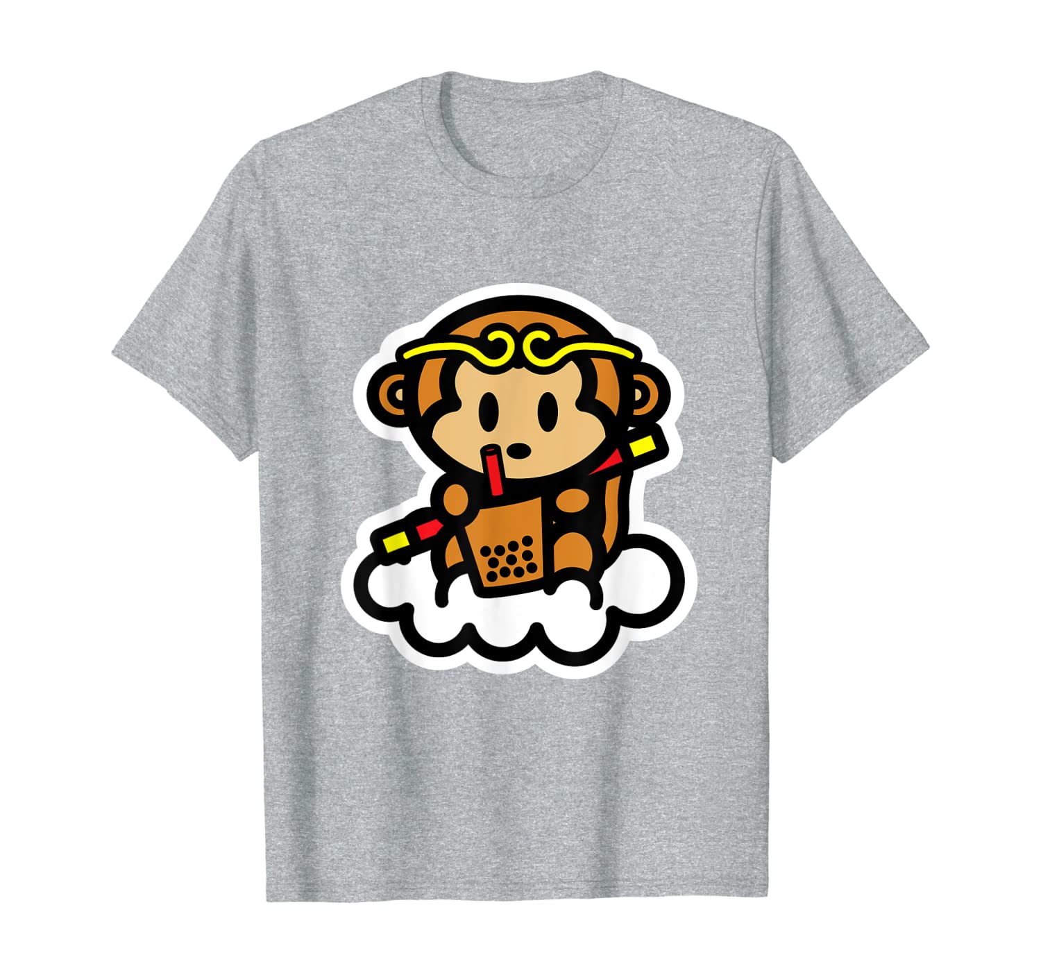 Monkey King Boba Bubble Tea Bambu Asian Food Drink Wukong T-Shirt