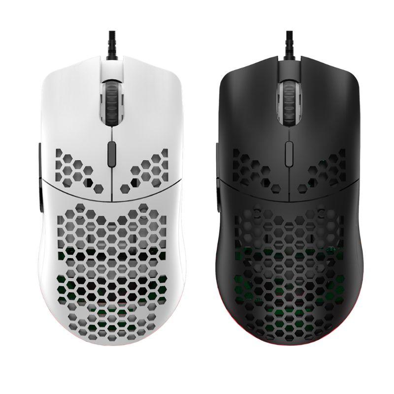 Mice M6 Hollow Honeycomb Style Game Mouse Lightweight RGB Wired Gaming 12000DPI