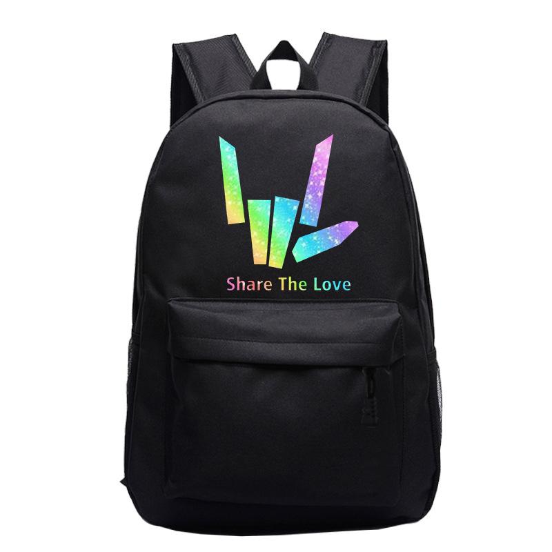 Backpack Share The Love Student For School Teenager Funny Casual Mochila Laptop Bookbag Fashion Boy Girl Large Capacity