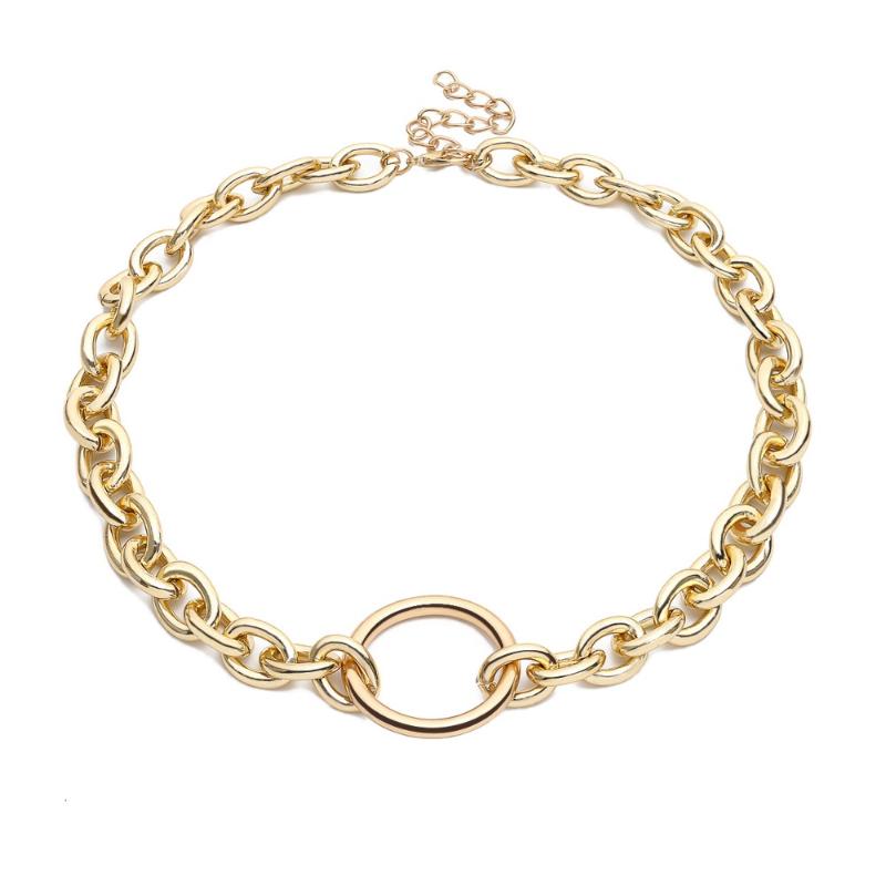 Pendant Necklaces Women Chunky Shackle Necklace Bijoux Valentine&#039;s Day Chocker Choker Gold Color Chain Statement Femme 2021