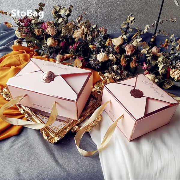 StoBag 10pcs-Lot Wedding Gift Packaging Favors Envelope Style Box Birthday Year Party Chocolate Candy Decoration DIY 210602
