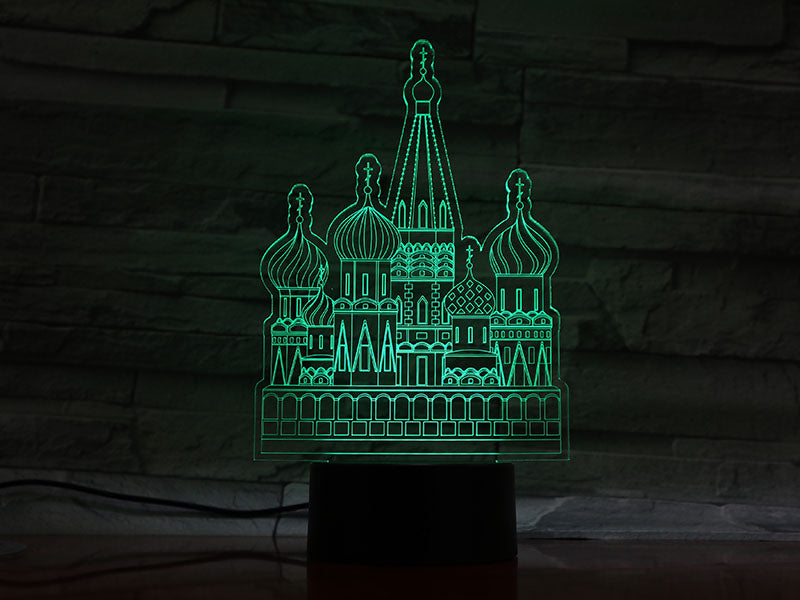 Bedroom Desk Lamp 3D Touch Switch Night Light LED The Kremlin in Moscow Nightlight Kids Gift Home Decor Smart Phone Control